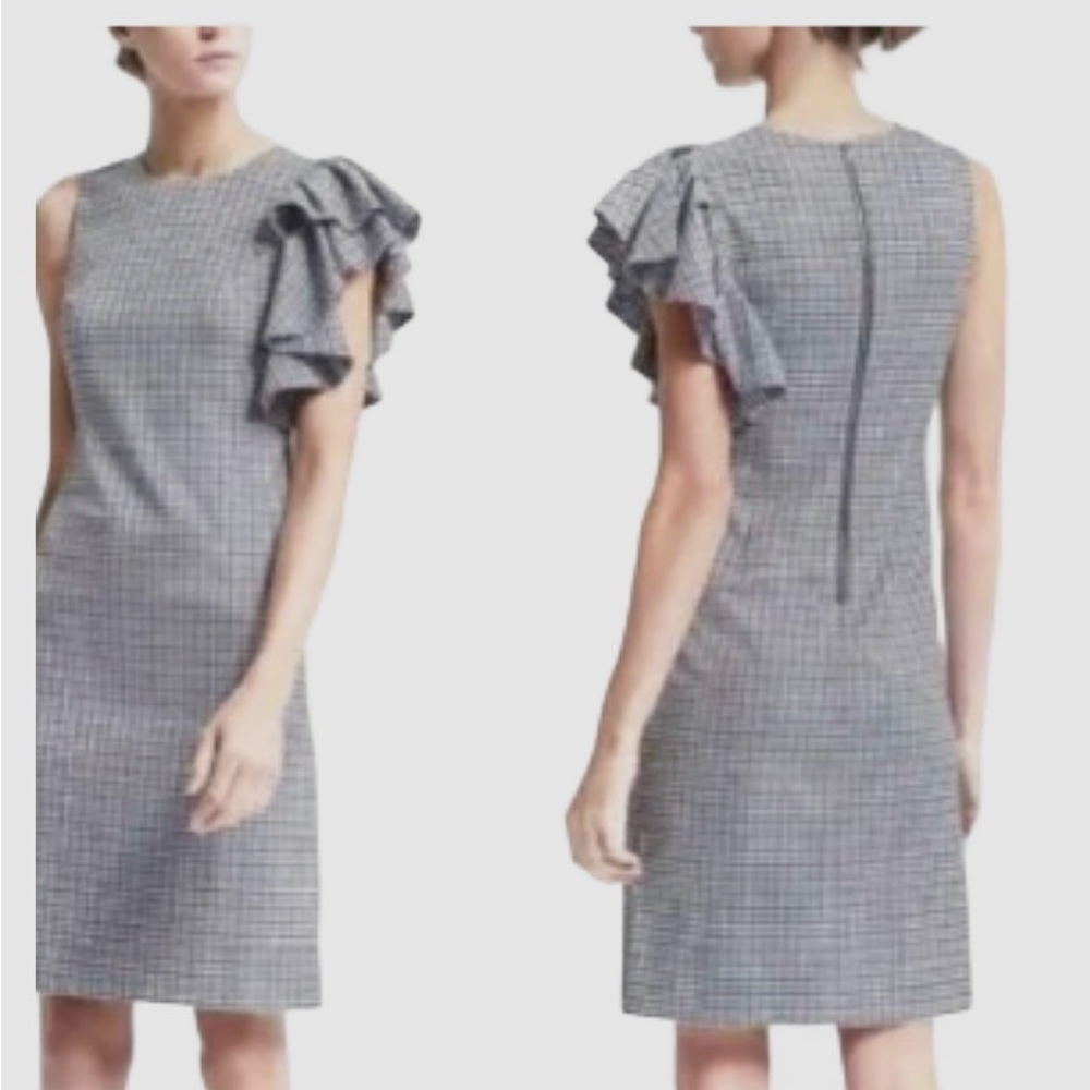 BANANA REPUBLIC BLUE PLAID DRESS. SIZE 10